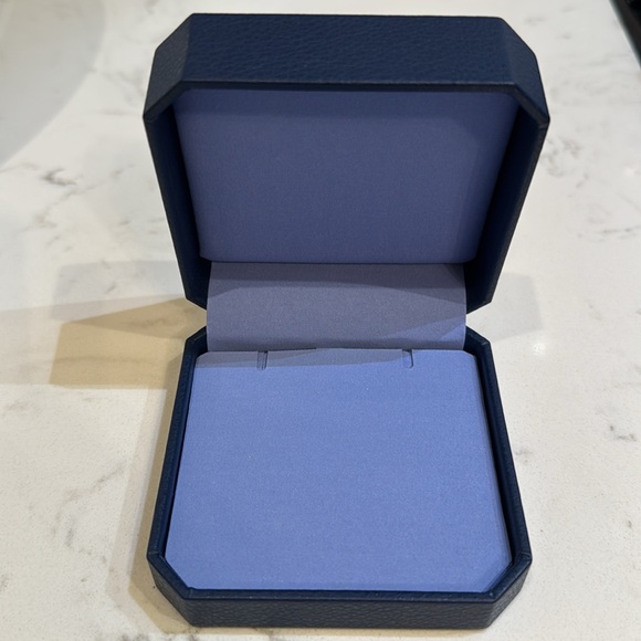 Page Sargisson Navy Leather Jewelry Box - 3 1/2 x 3 1/2 x 1 1/2 - Picture 2 of 2